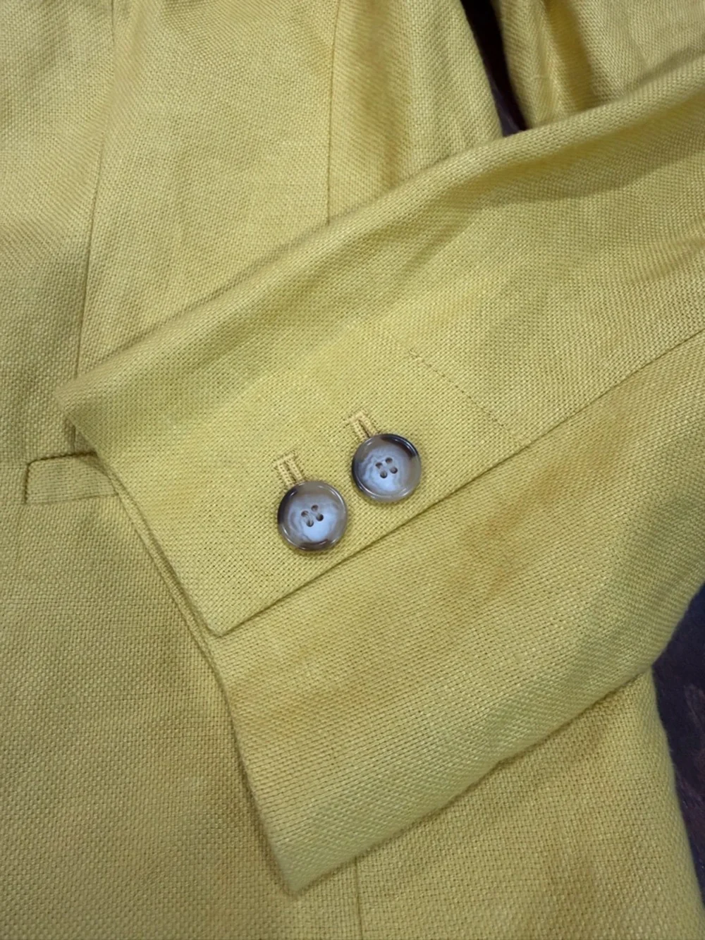NWT Loft 100% linen Yellow Blazer Jacket Women size 14 Career Office Classic